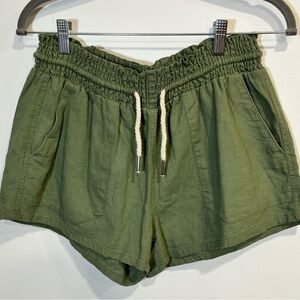 Love Tree Olive High Waist Shorts
